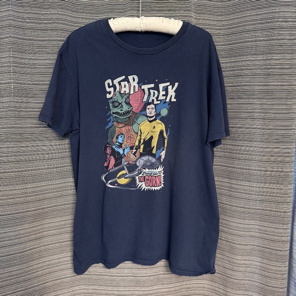 Anvil Lightweight Blue Vintage Star Trek Cotton Tee Size XL